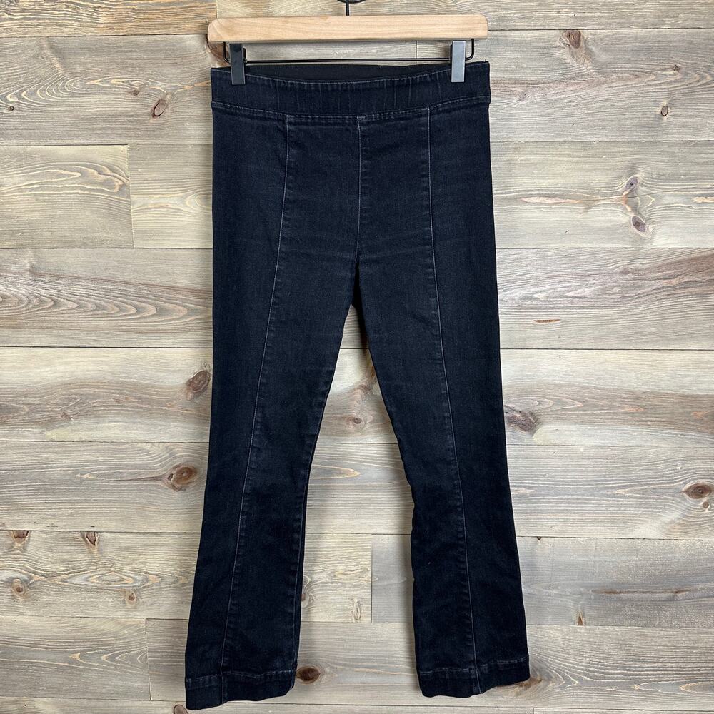 Helmut Lang Pull On Black Cropped Flare Jeans